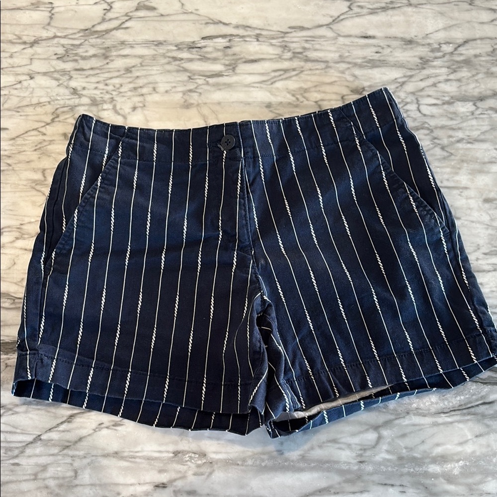 Navy Striped Women's Shorts